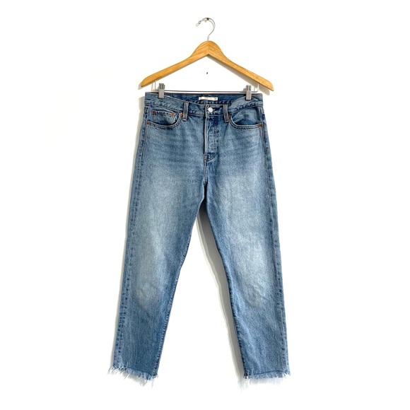 Levi's Shut Up Wedgie Icon Fit Jeans button fly premium denim raw hem - Picture 2 of 14